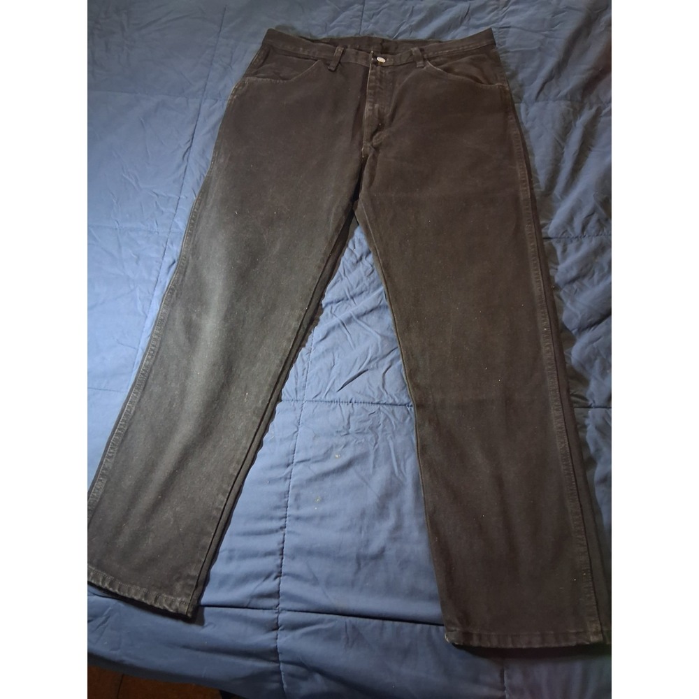 Rustler Jeans Mens‎ 36x29 Black Regular Fit Straight Western Workwear Denim